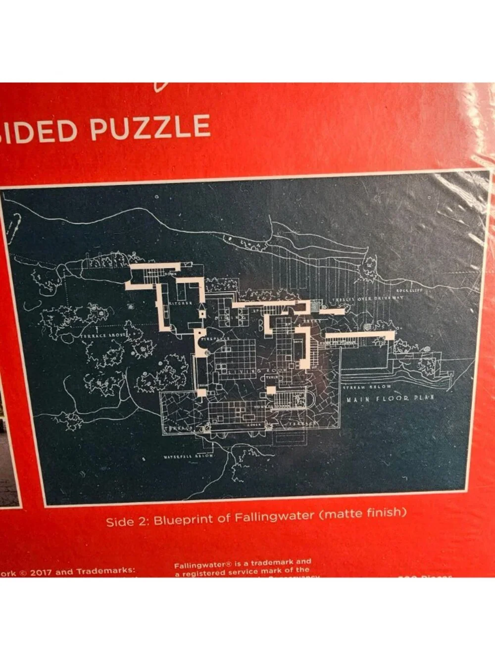 Frank Lloyd Wright Fallingwater 500pc 2-In-1 Double-Sided Puzzle 24x18